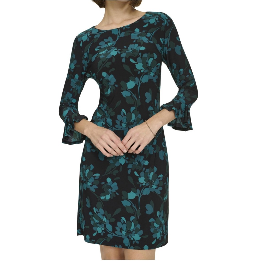 Tommy Hilfiger | Women's 16 | Floral Print 3/4‎ Sleeve Ruffle Cuff | Cypress
